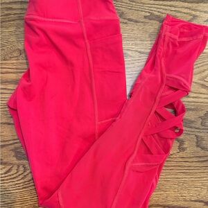 Victoria Sport Red Leggings Stretchy Athletic Wear